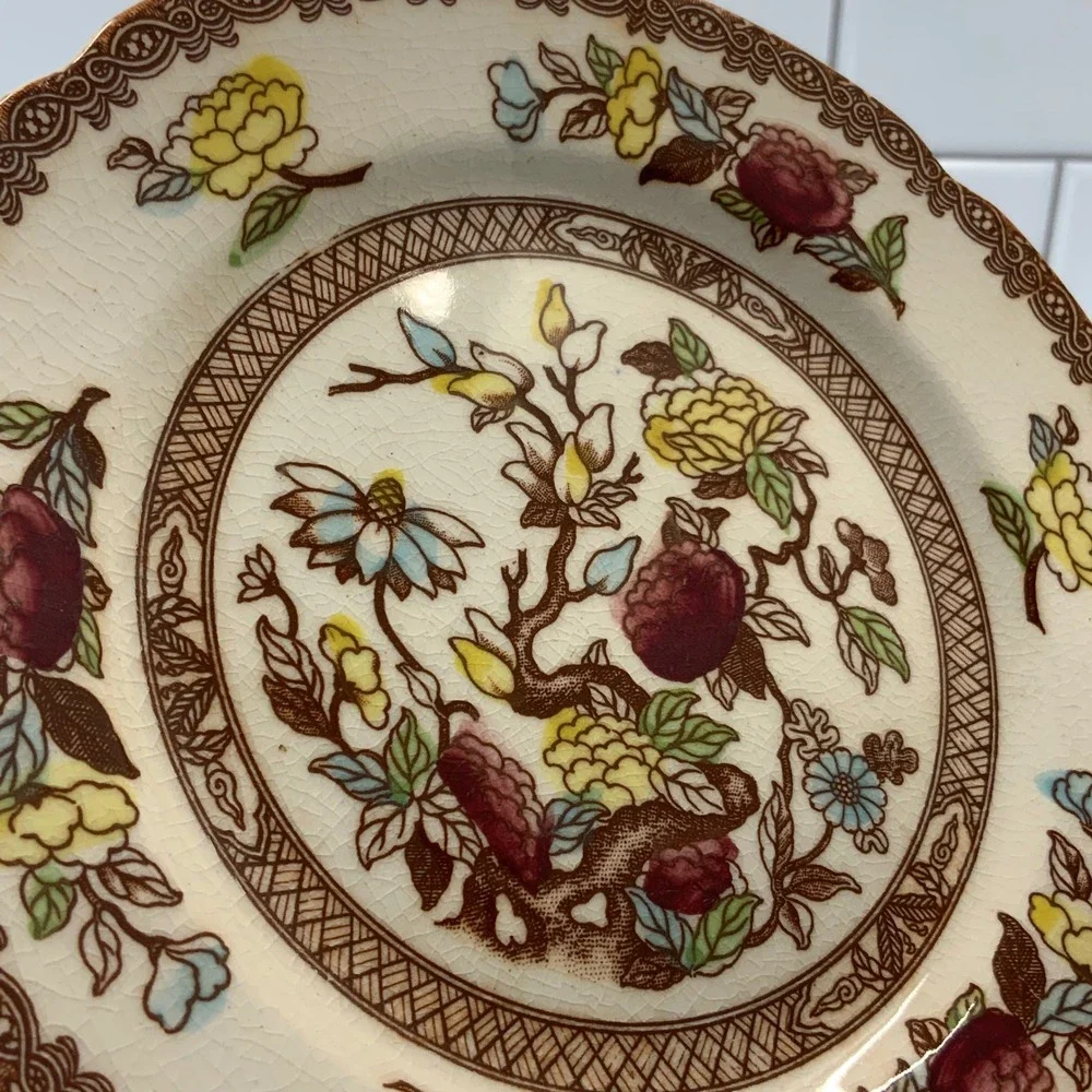 Vintage Maruta Indian Tree Ceramic Multicolor 6.25 Inch Plate